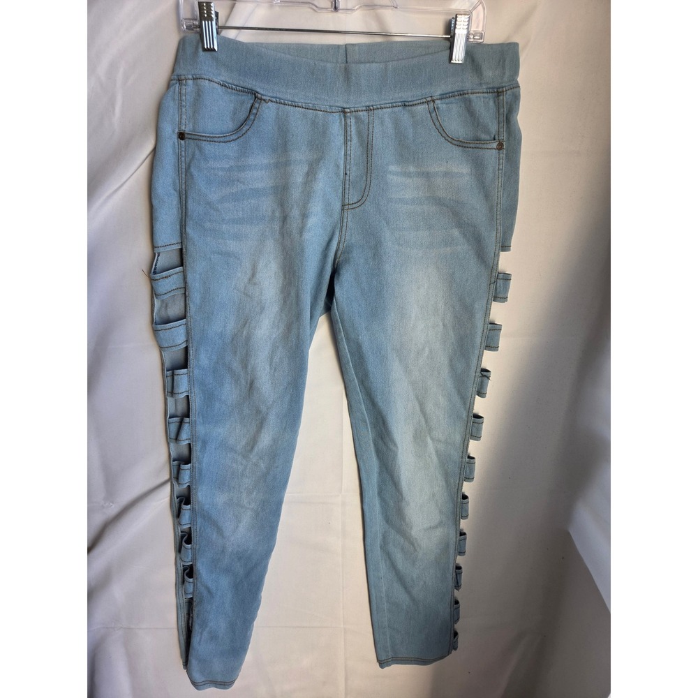 Vini Fashion Jeans Womens Blue Light Wash Slim Mid Skinny
